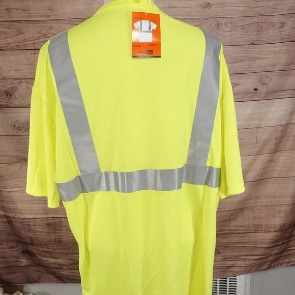 NWT CORNER STONES NEON YELLOW HIGH VISIBILITY SAFETY T-SHIRT SZ 3XL NEW! - Picture 4 of 8